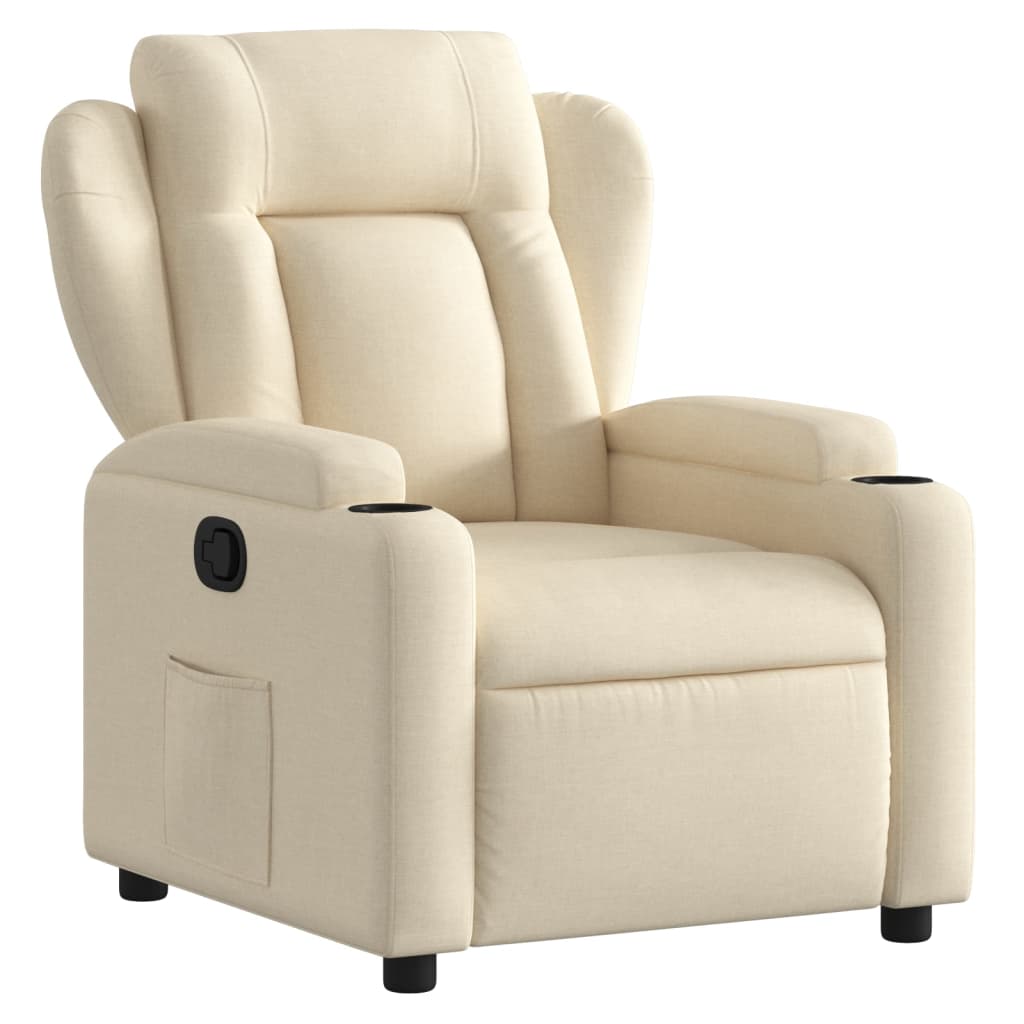 Fauteuil inclinable en tissu crème - XIOS