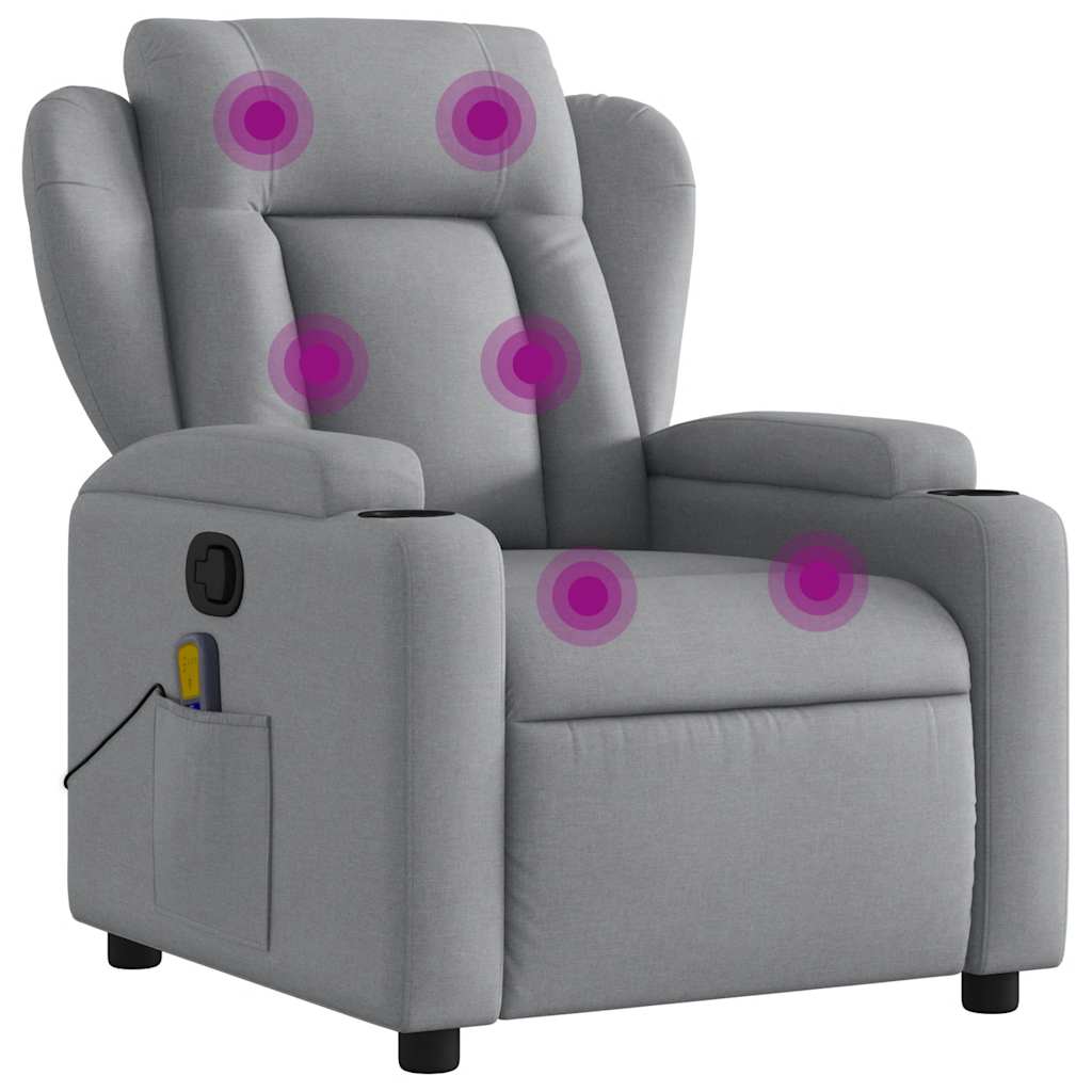 Fauteuil de massage inclinable gris clair tissu - XIOS