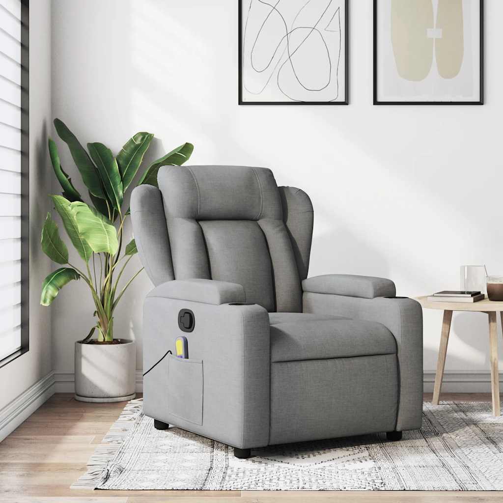 Fauteuil de massage inclinable gris clair tissu - XIOS