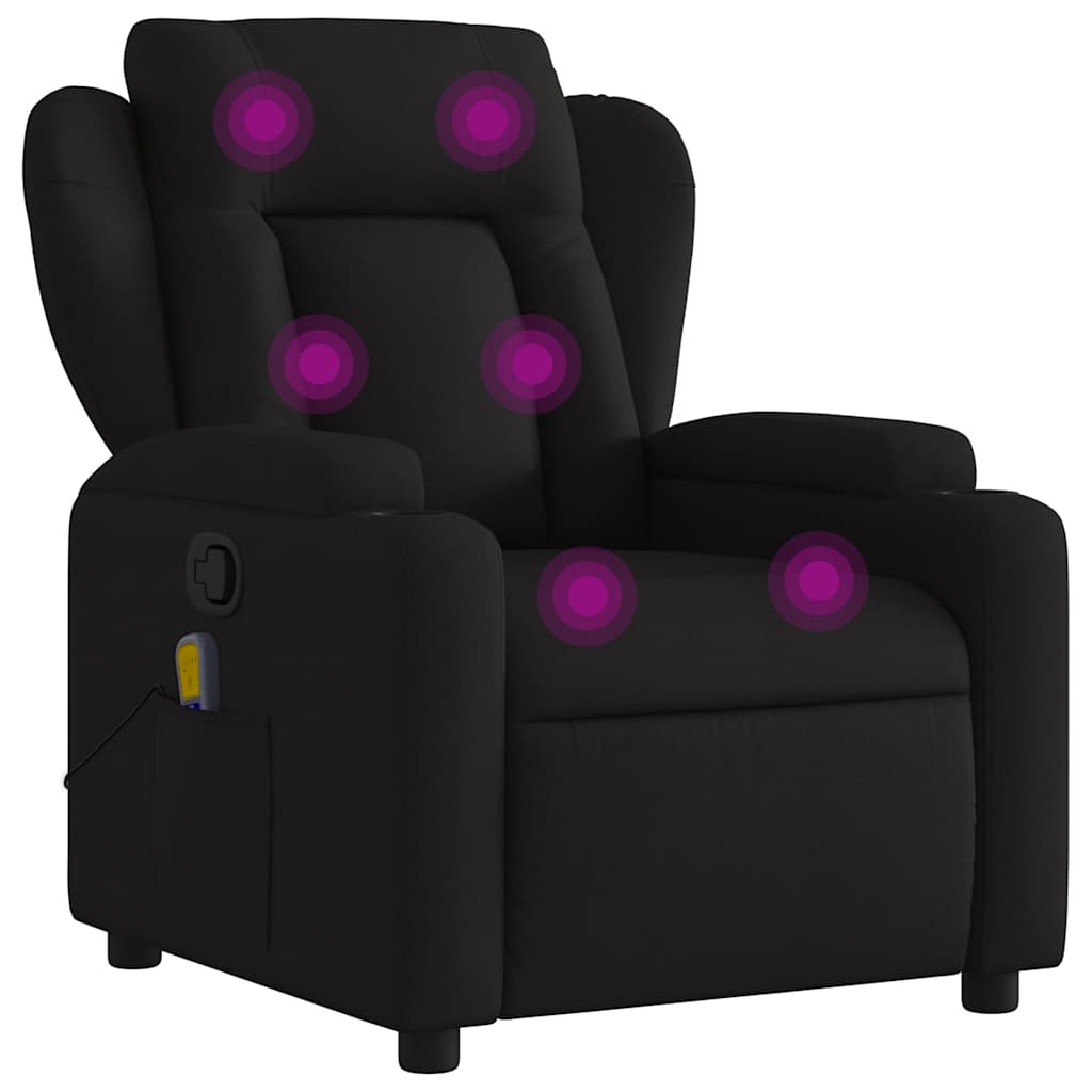 Fauteuil de massage inclinable noir tissu - XIOS