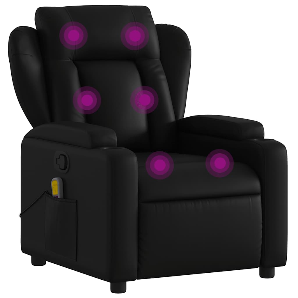 Fauteuil de massage inclinable noir similicuir - XIOS
