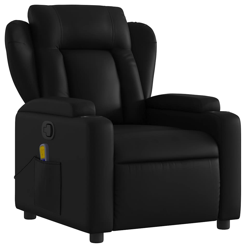 Fauteuil de massage inclinable noir similicuir