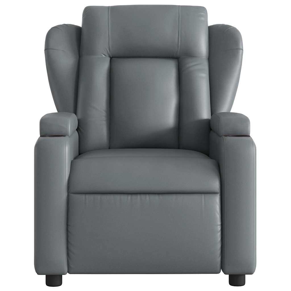 Fauteuil de massage inclinable gris similicuir - XIOS