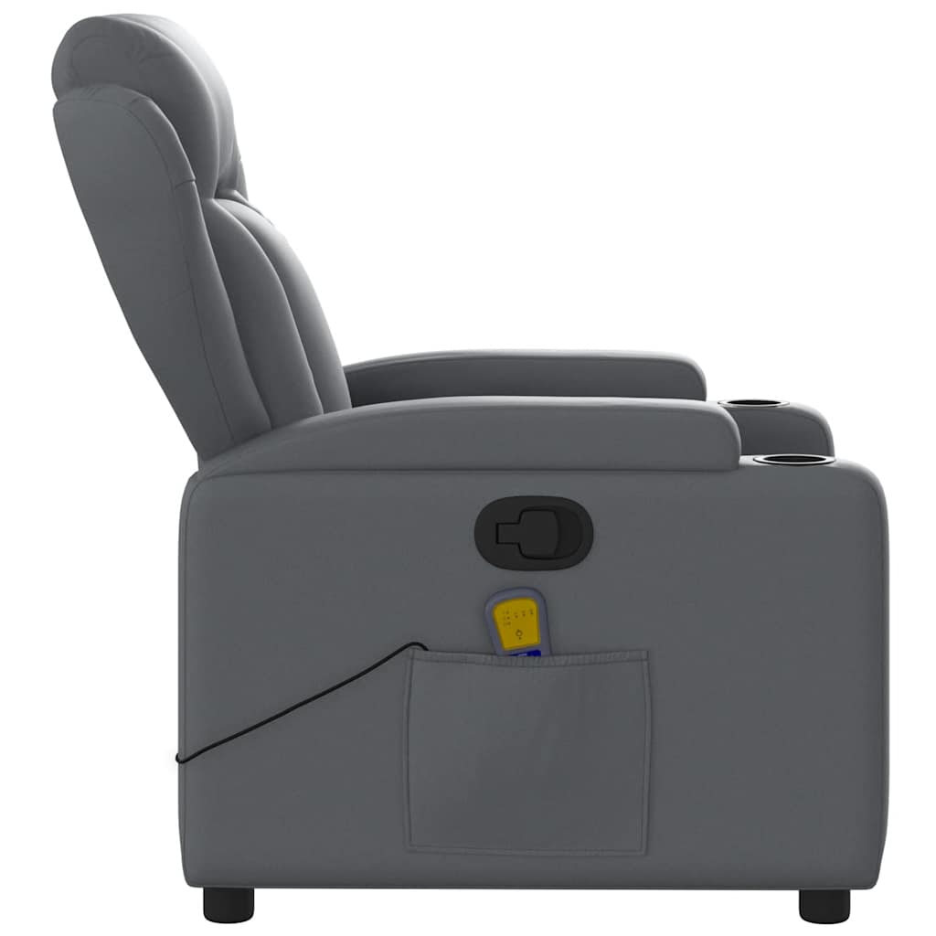 Fauteuil de massage inclinable gris similicuir - XIOS