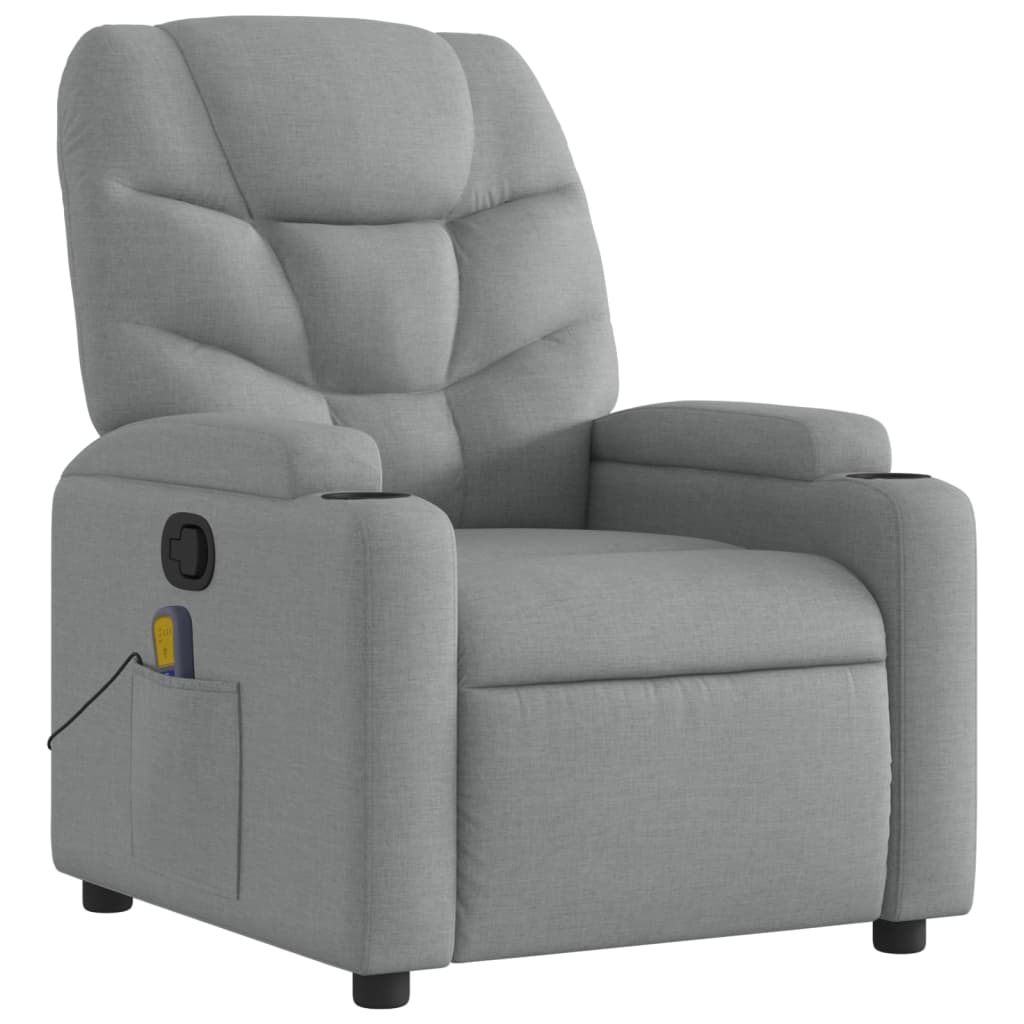 Fauteuil de massage inclinable gris clair tissu - XIOS