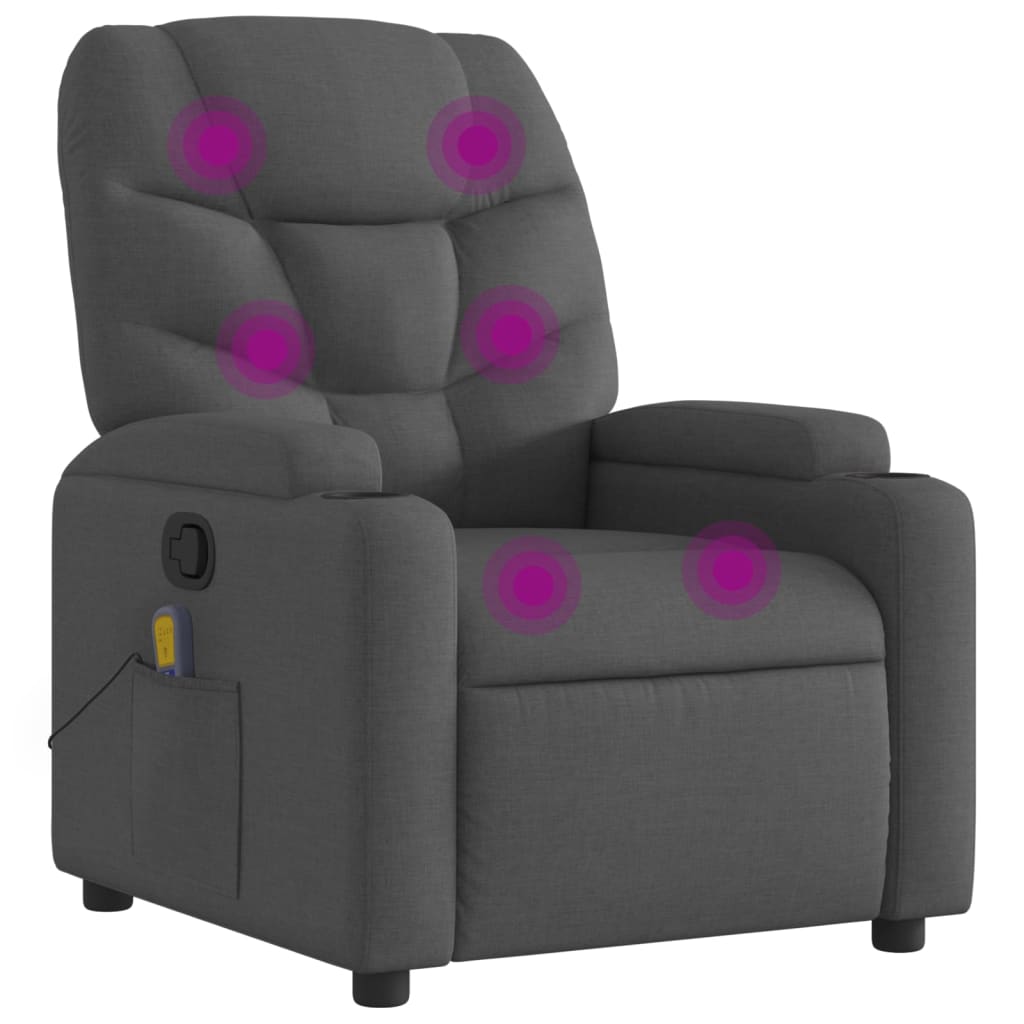 Fauteuil de massage inclinable gris foncé tissu - XIOS