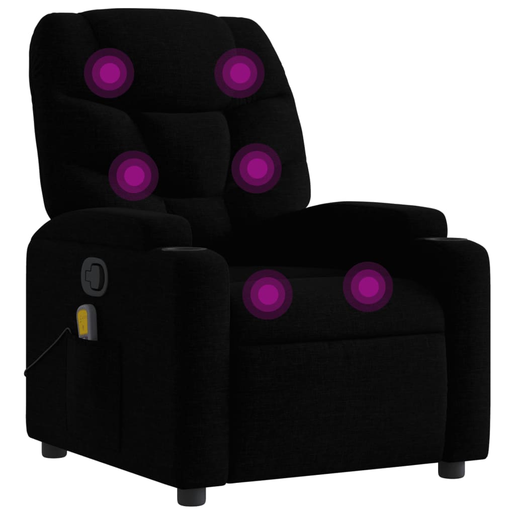 Fauteuil de massage inclinable noir tissu - XIOS