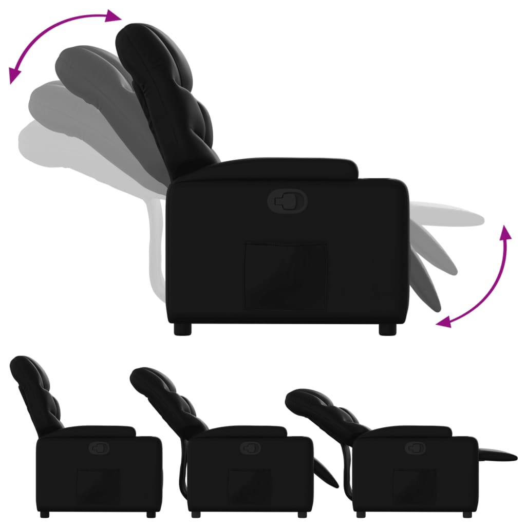 Fauteuil inclinable en similicuir noir - XIOS
