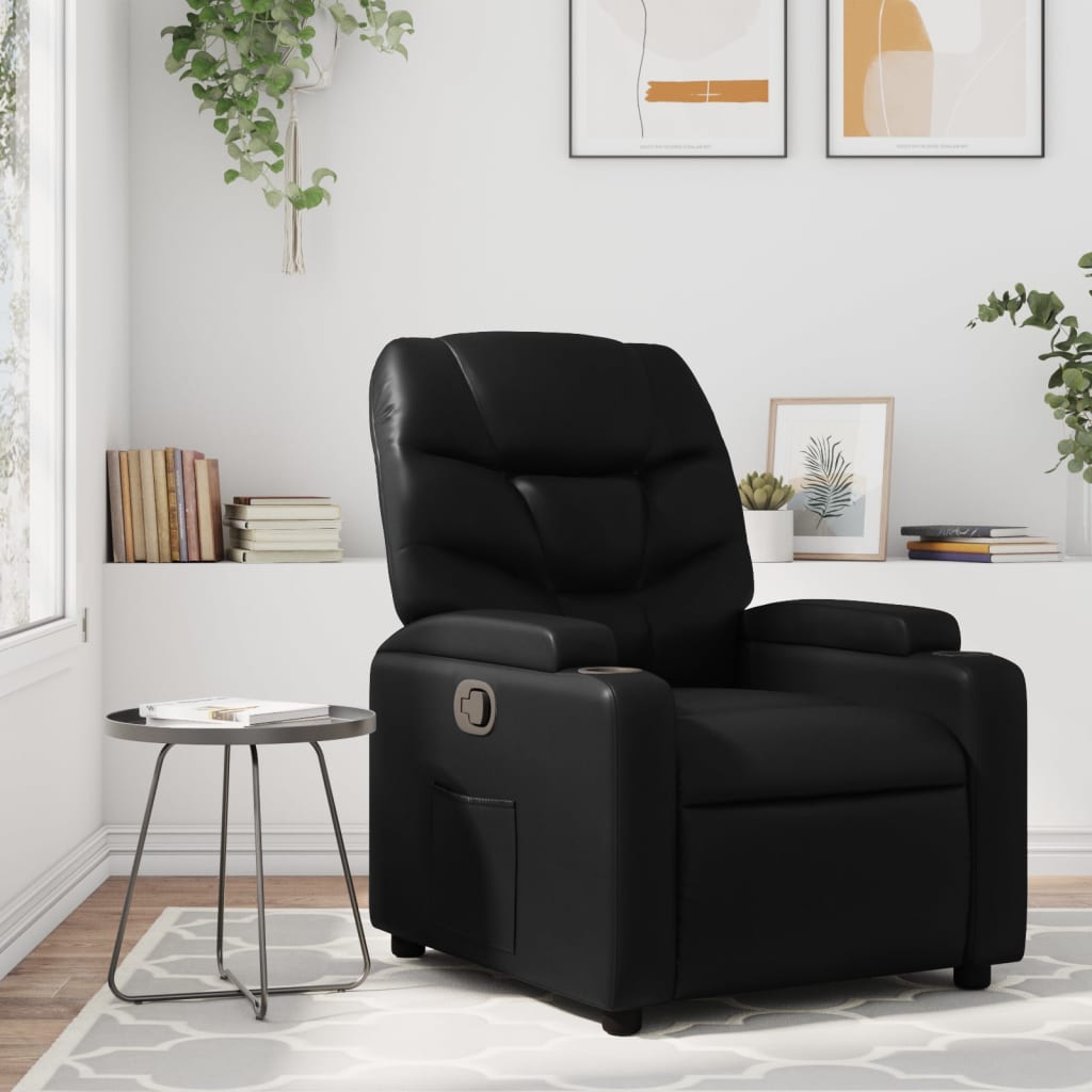 Fauteuil inclinable en similicuir noir - XIOS