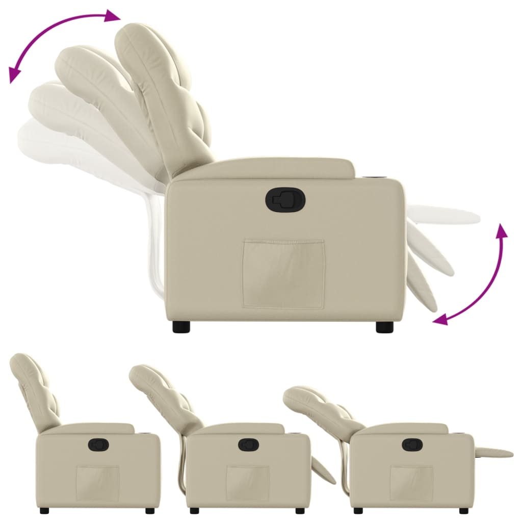 Fauteuil inclinable en similicuir crème - XIOS