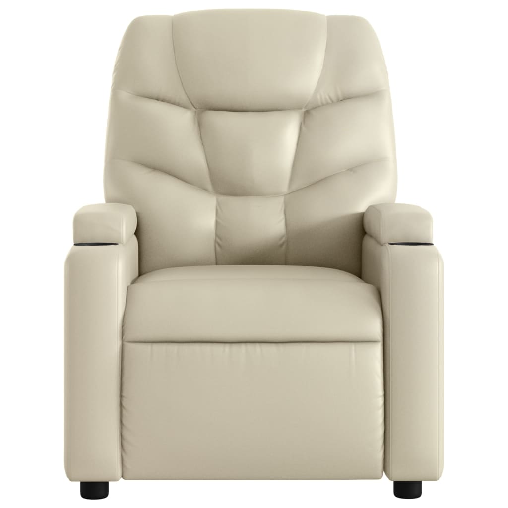 Fauteuil inclinable en similicuir crème - XIOS