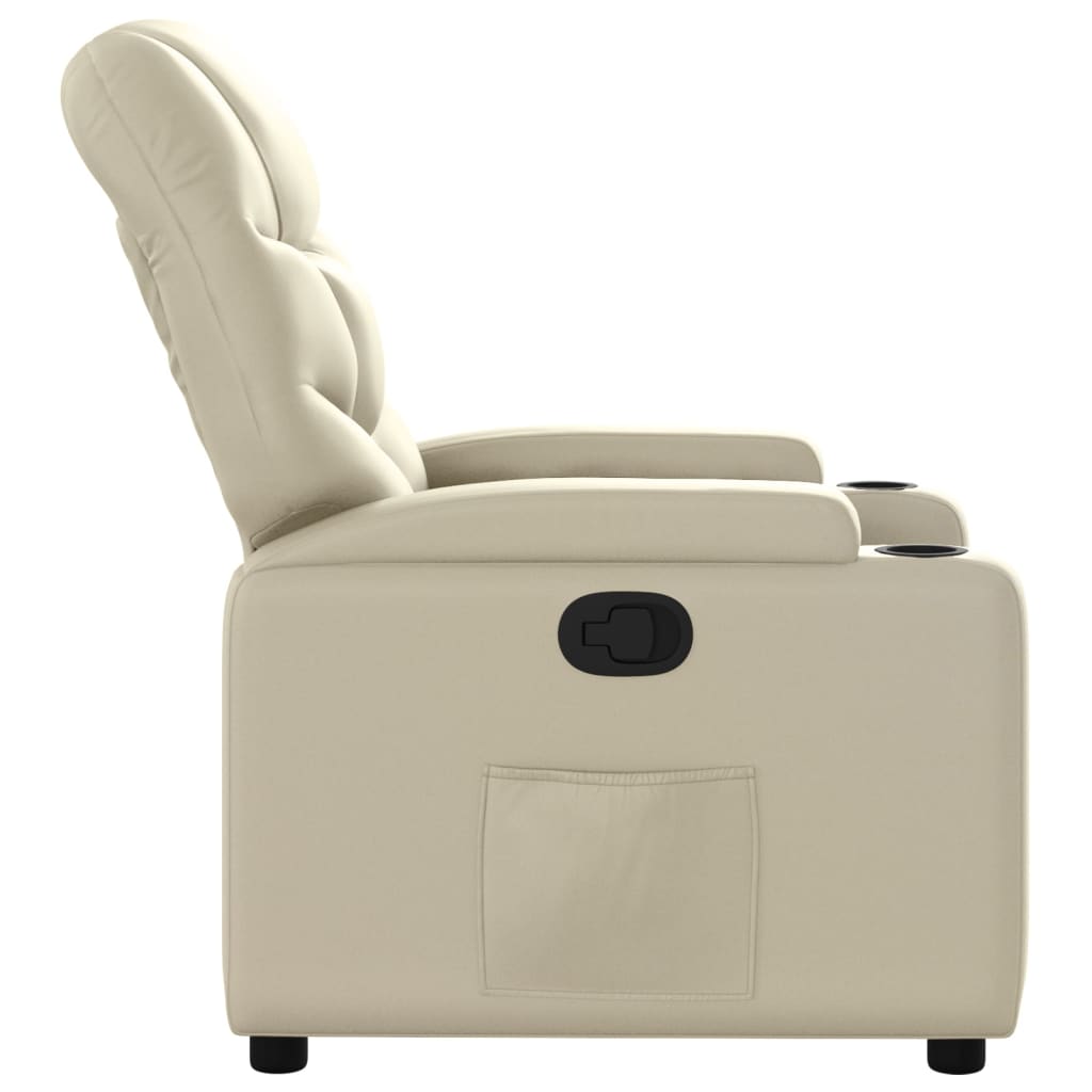 Fauteuil inclinable en similicuir crème - XIOS