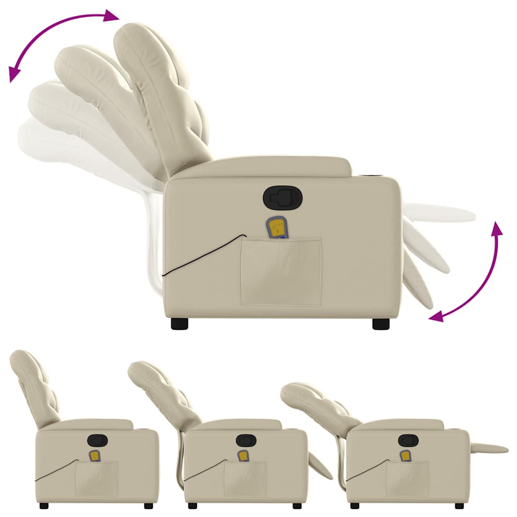 Fauteuil de massage inclinable crème similicuir - XIOS