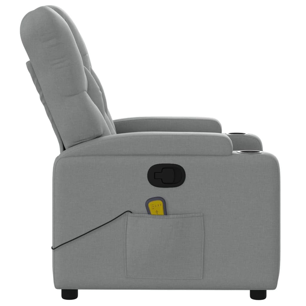 Fauteuil de massage inclinable gris clair tissu - XIOS