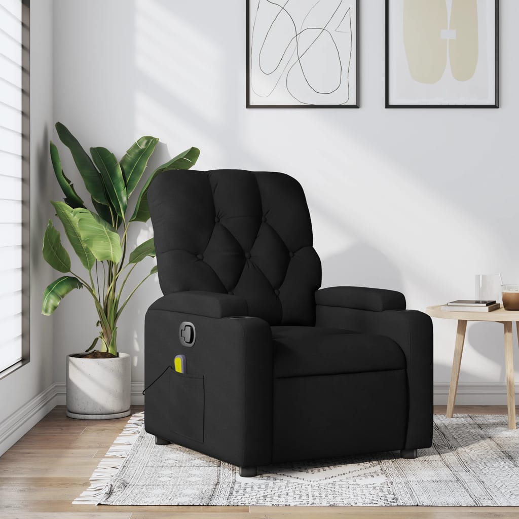 Fauteuil de massage inclinable noir tissu - XIOS