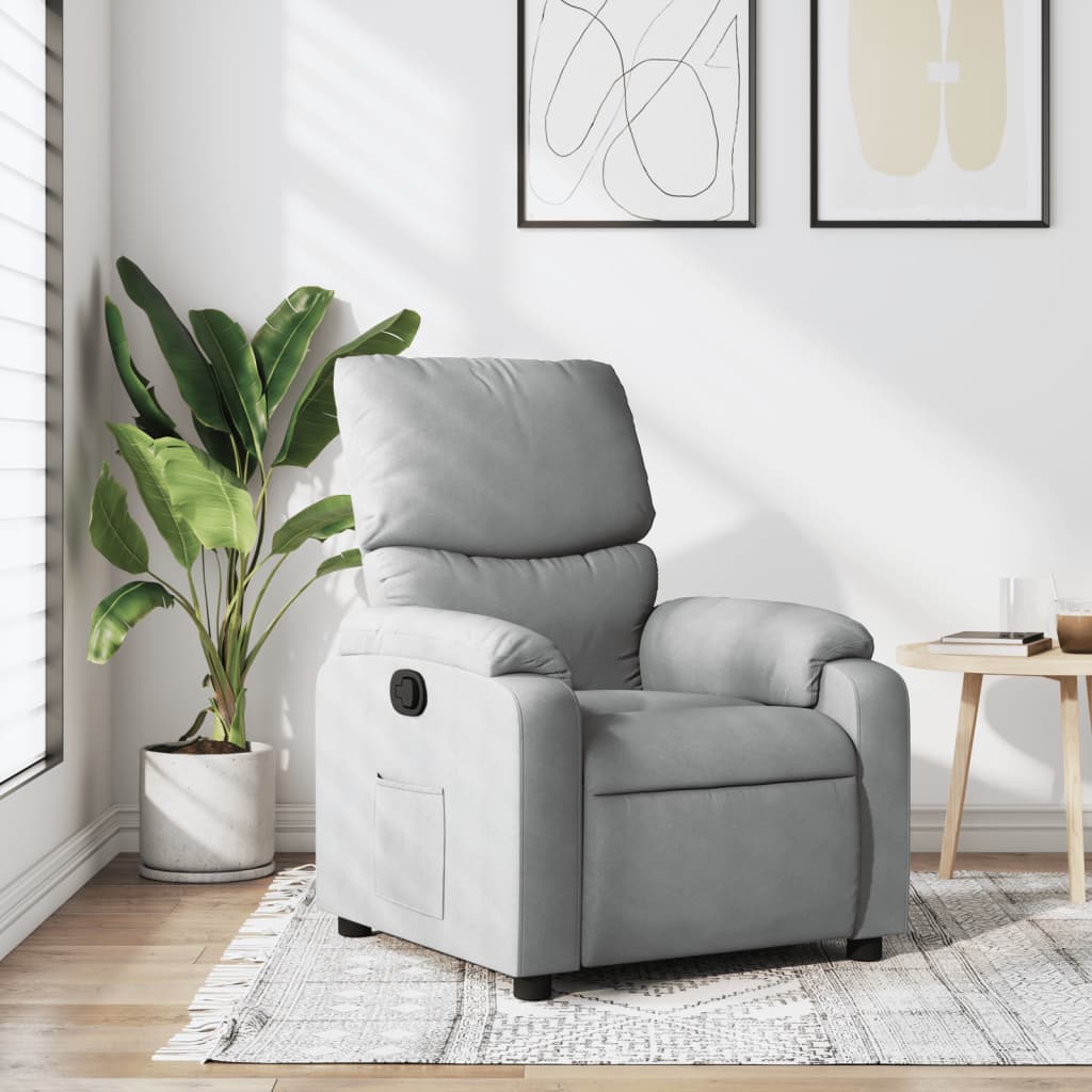 Fauteuil inclinable en tissu gris clair - XIOS