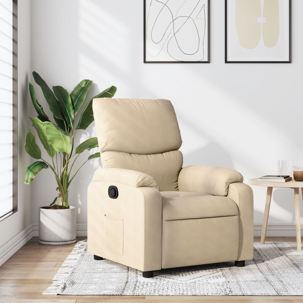 Fauteuil inclinable en tissu crème - XIOS