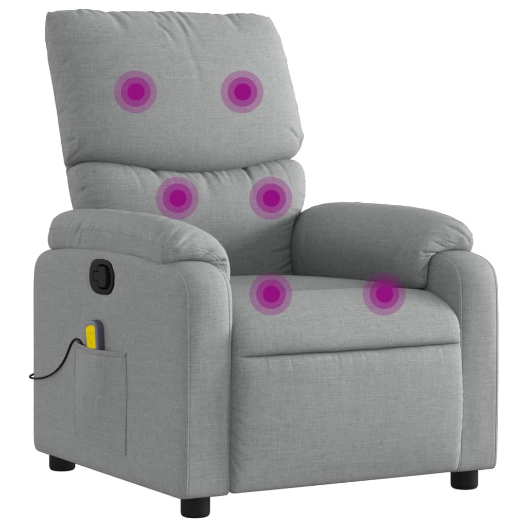 Fauteuil de massage inclinable gris clair tissu - XIOS