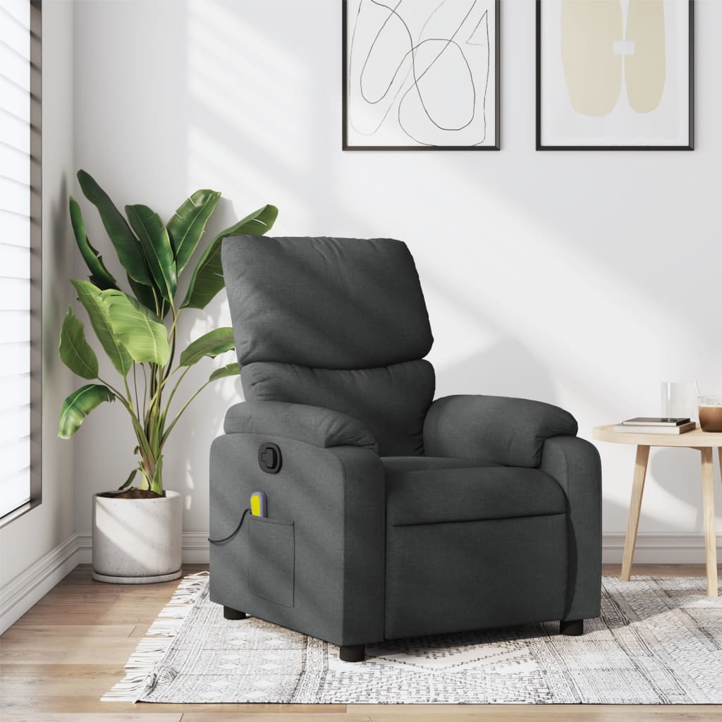 Fauteuil de massage inclinable gris foncé tissu - XIOS