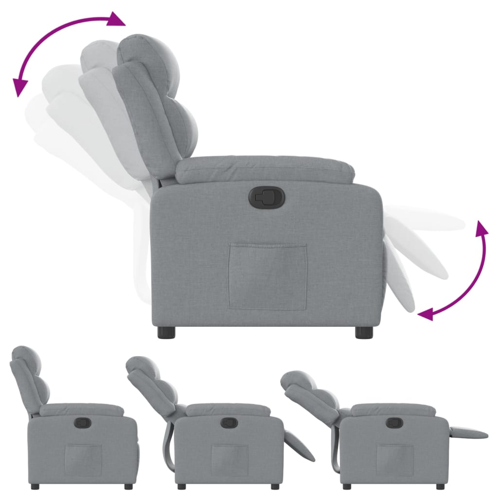 Fauteuil inclinable en tissu gris clair - XIOS