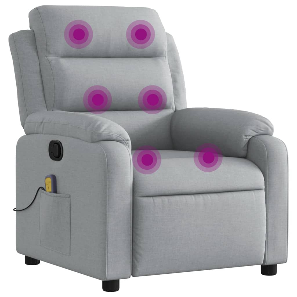Fauteuil de massage inclinable gris clair tissu - XIOS