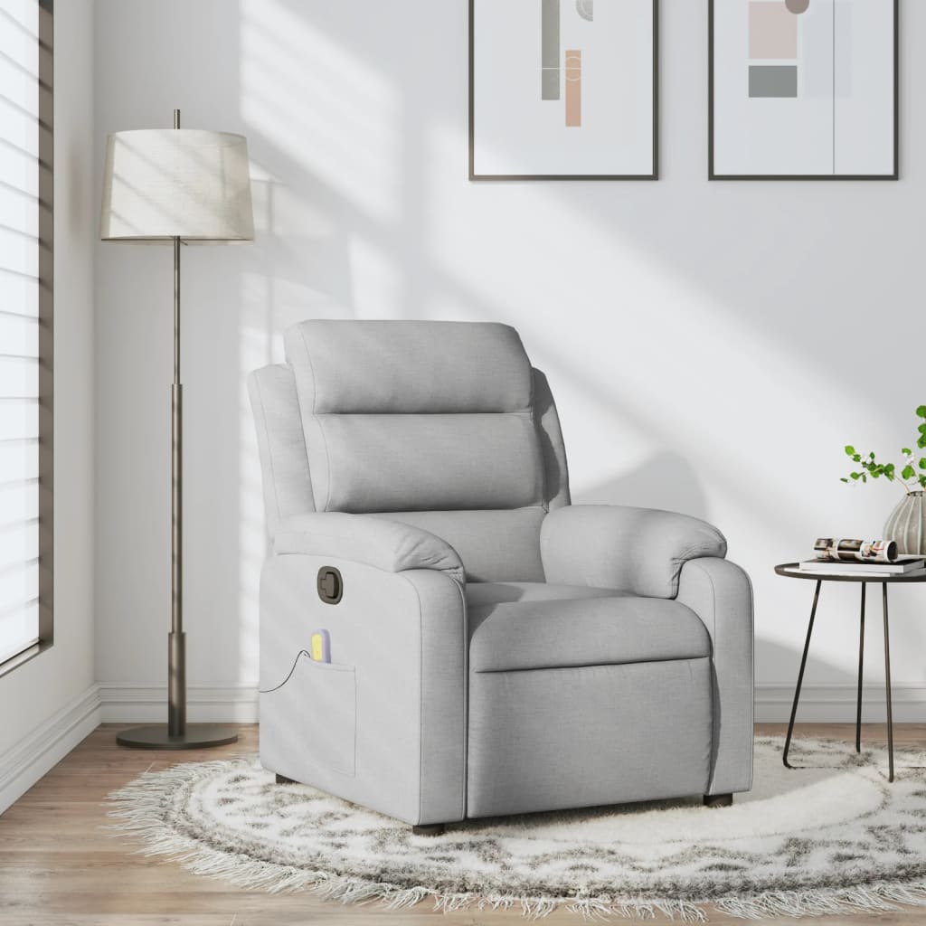 Fauteuil de massage inclinable gris clair tissu - XIOS