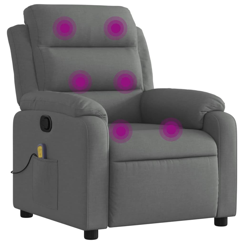 Fauteuil de massage inclinable gris foncé tissu - XIOS