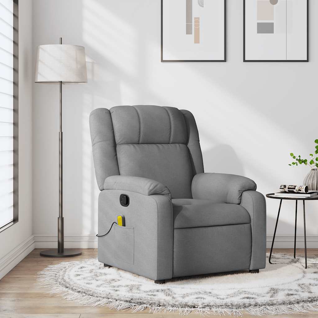 Fauteuil de massage inclinable gris clair tissu - XIOS