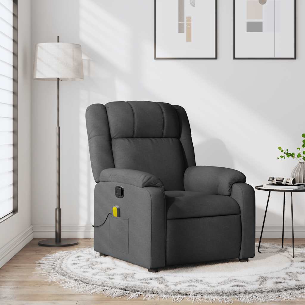Fauteuil de massage inclinable gris foncé tissu - XIOS