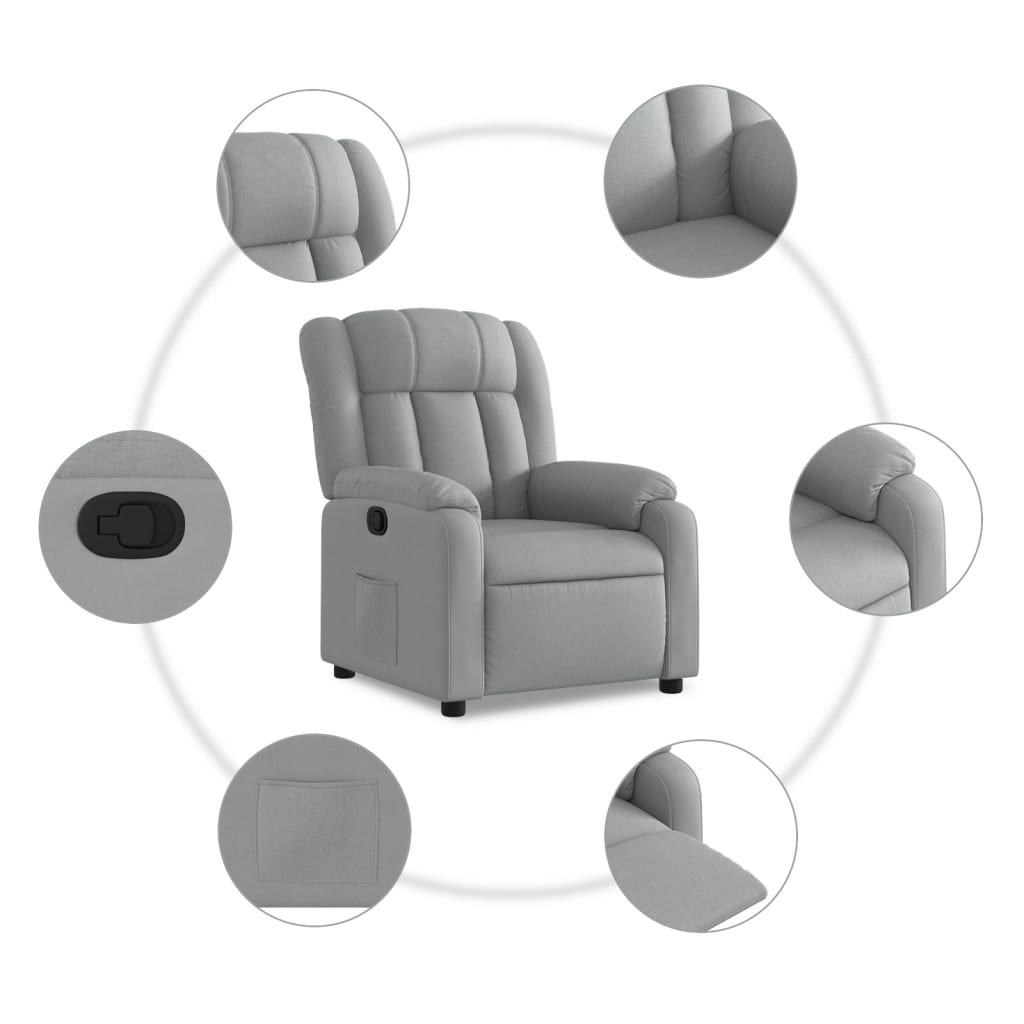 Fauteuil inclinable en tissu gris clair - XIOS