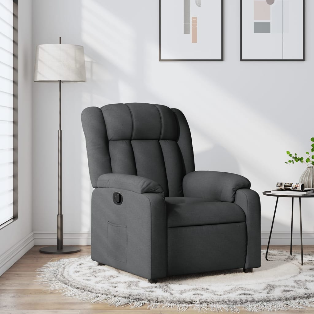 Fauteuil inclinable en tissu gris foncé - XIOS