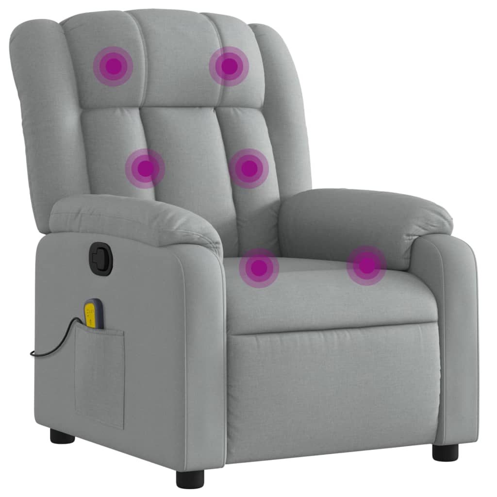 Fauteuil de massage inclinable gris clair tissu - XIOS