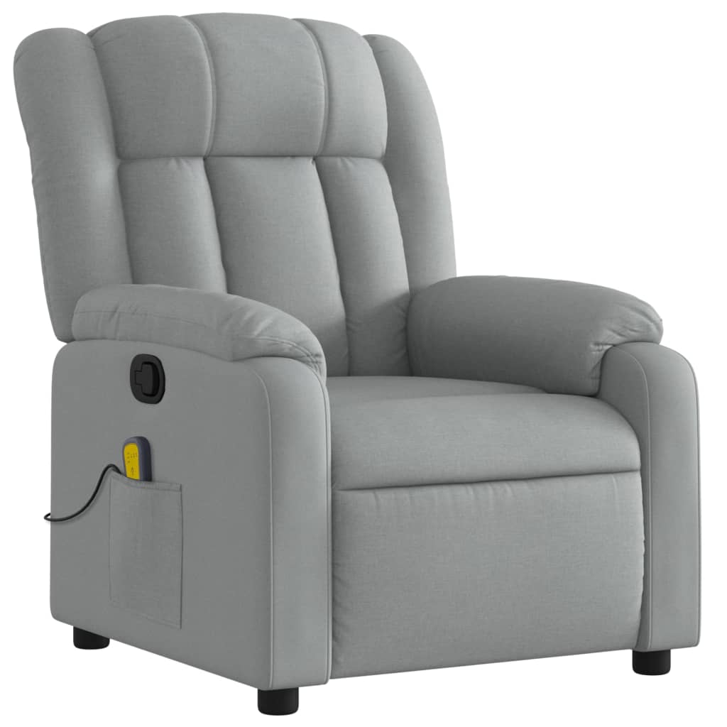 Fauteuil de massage inclinable gris clair tissu - XIOS