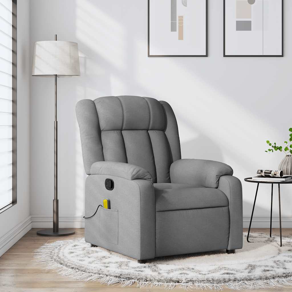 Fauteuil de massage inclinable gris clair tissu - XIOS