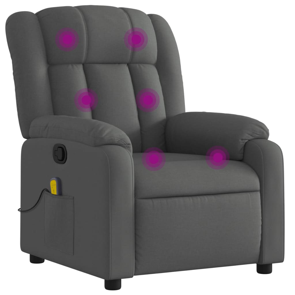 Fauteuil de massage inclinable gris foncé tissu - XIOS