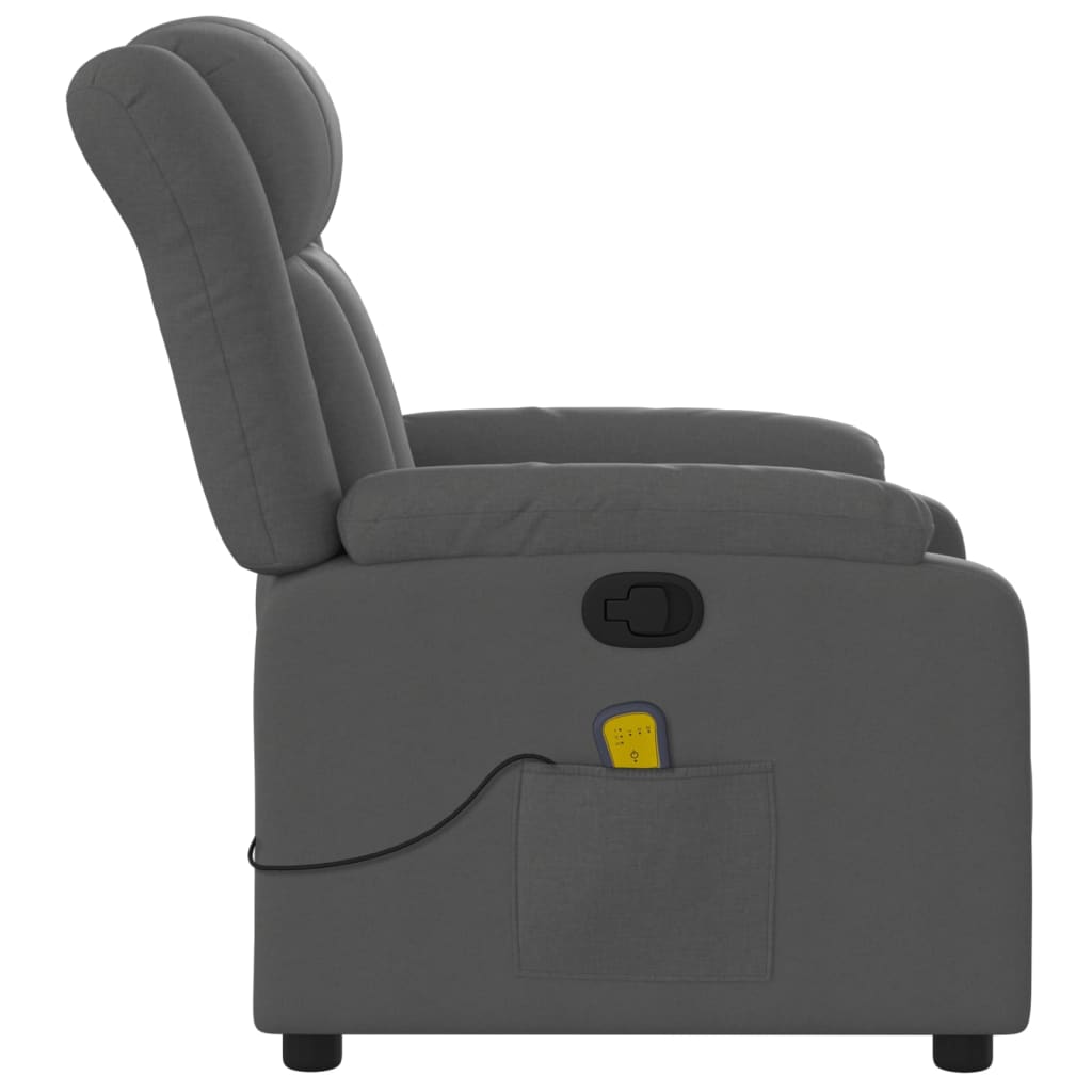 Fauteuil de massage inclinable gris foncé tissu - XIOS