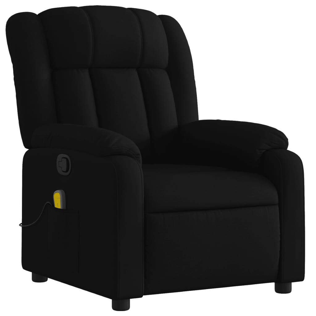 Fauteuil de massage inclinable noir tissu