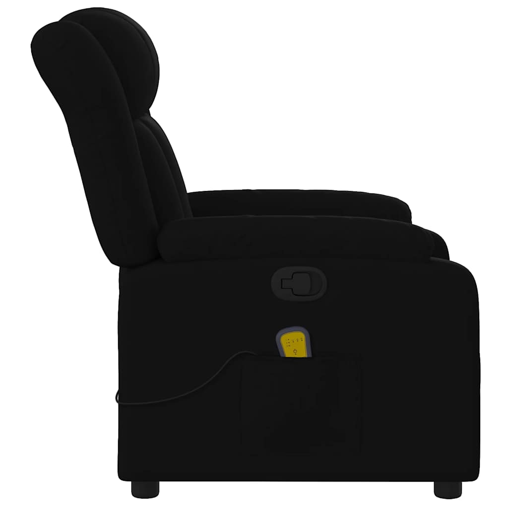 Fauteuil de massage inclinable noir tissu