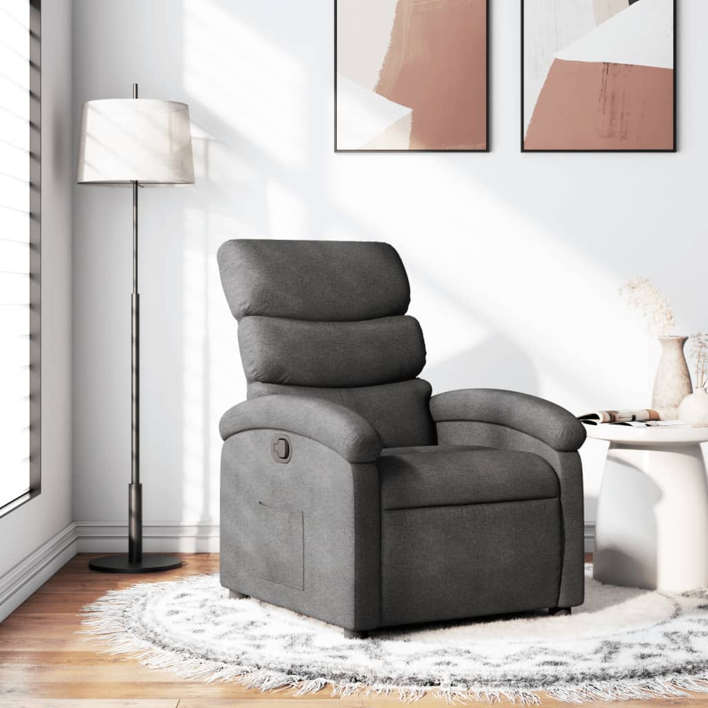 Fauteuil inclinable gris foncé tissu - XIOS