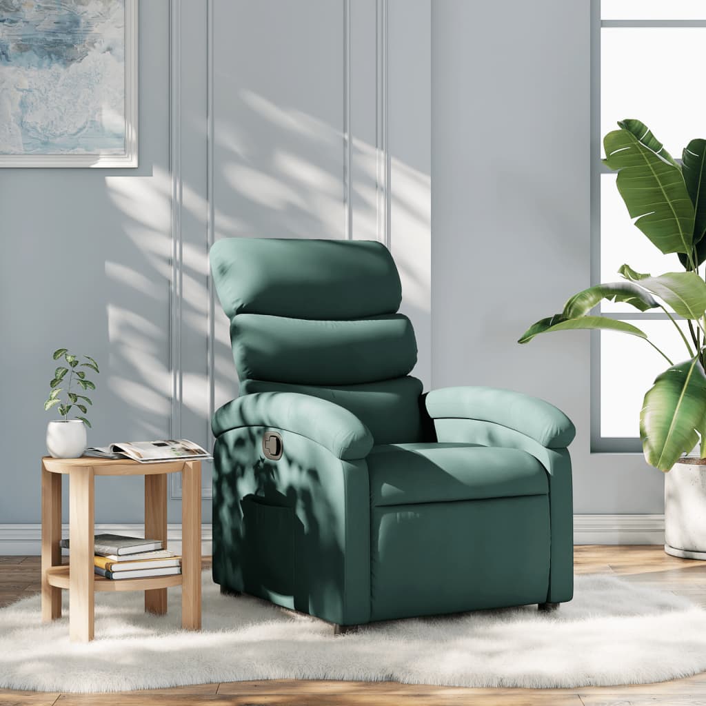 Fauteuil inclinable vert foncé tissu - XIOS