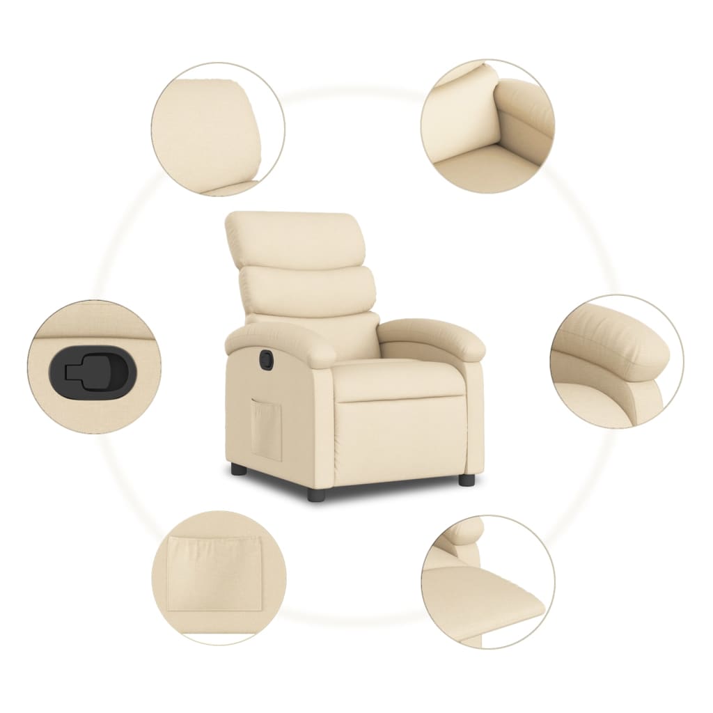 Fauteuil inclinable crème tissu - XIOS