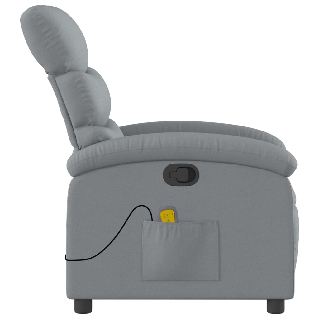Fauteuil inclinable de massage gris clair tissu - XIOS