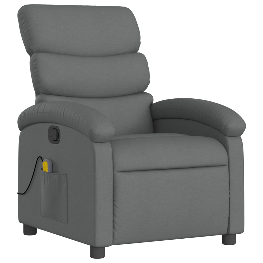 Fauteuil inclinable de massage gris foncé tissu - XIOS