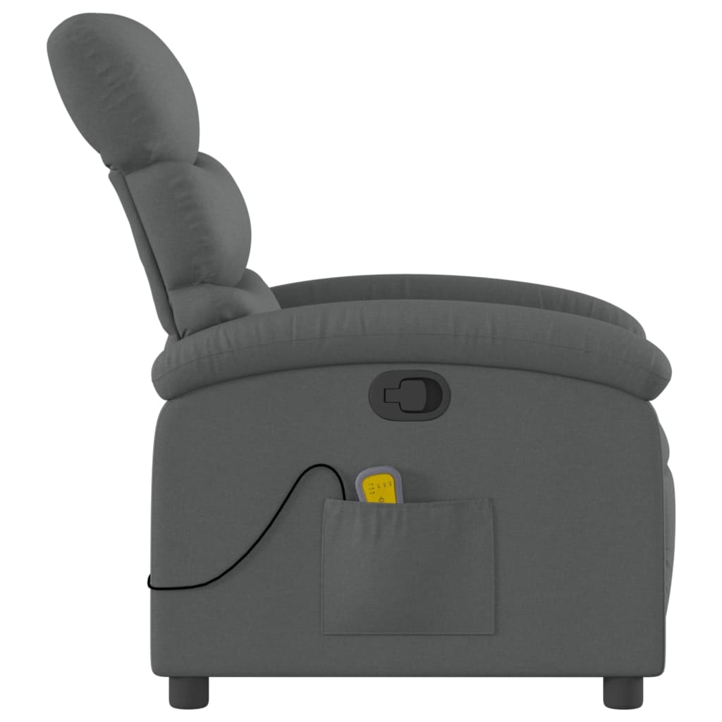 Fauteuil inclinable de massage gris foncé tissu - XIOS