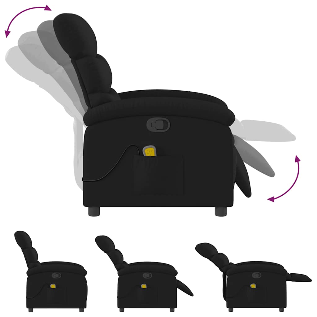 Fauteuil inclinable de massage noir tissu - XIOS