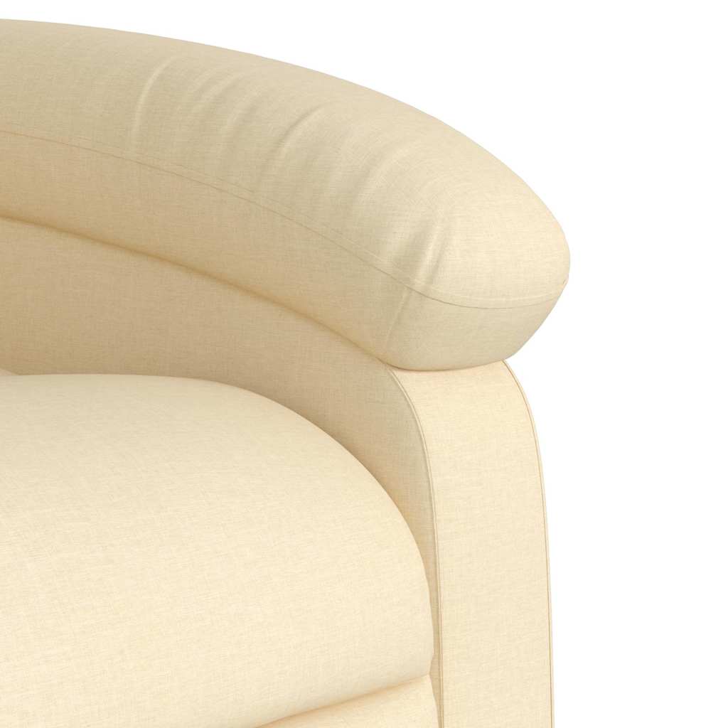 Fauteuil inclinable de massage crème tissu