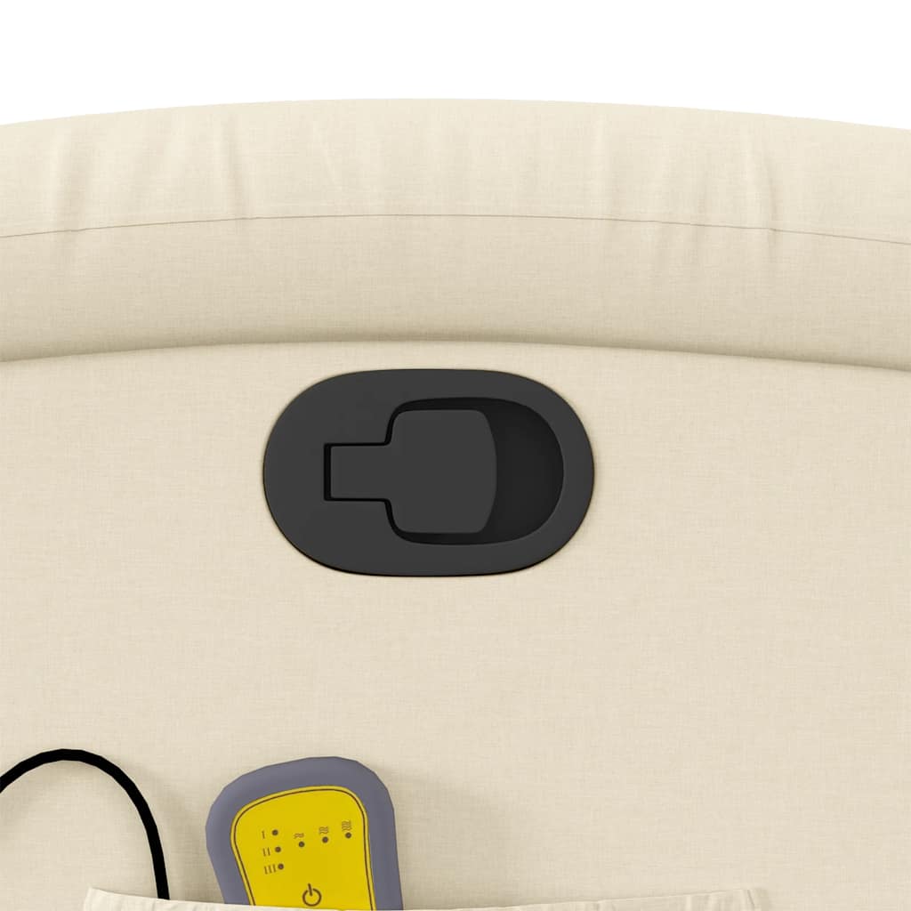 Fauteuil inclinable de massage crème tissu