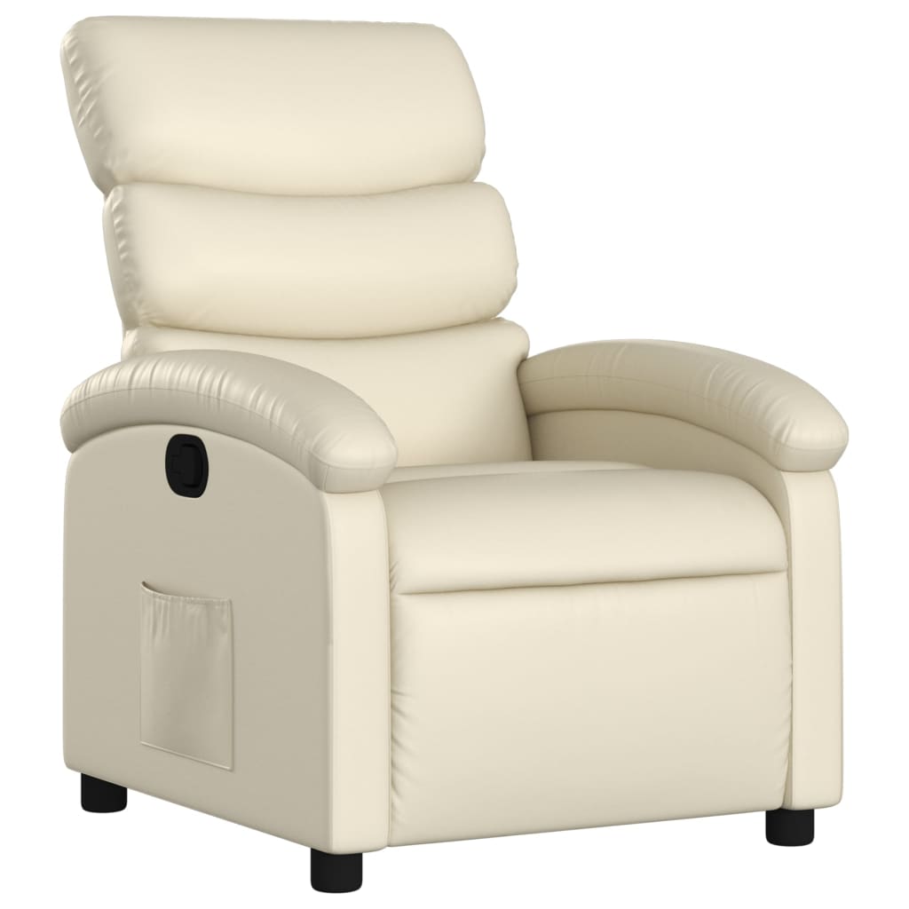 Fauteuil inclinable en similicuir crème - XIOS