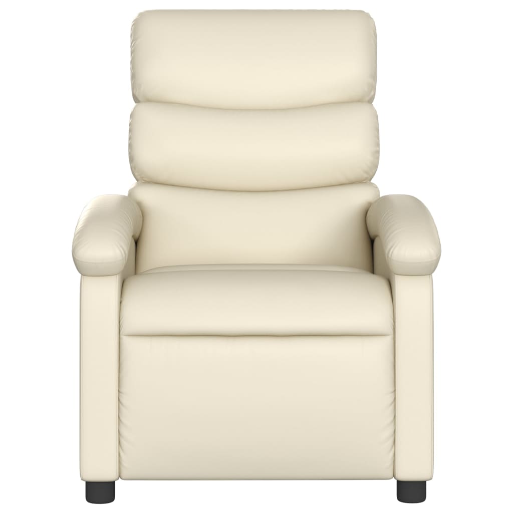 Fauteuil inclinable en similicuir crème - XIOS