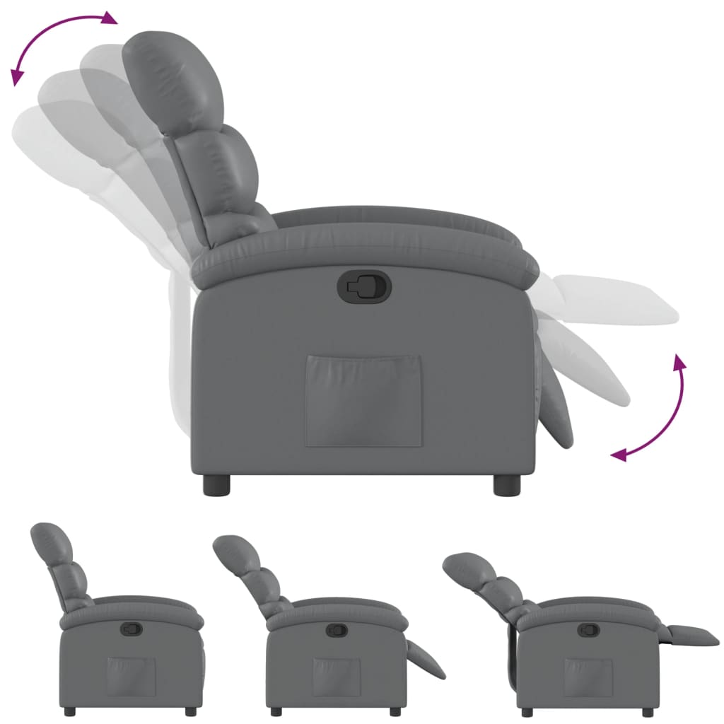 Fauteuil inclinable gris similicuir - XIOS